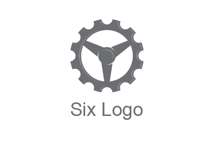 steering wheel mixed with gear logo