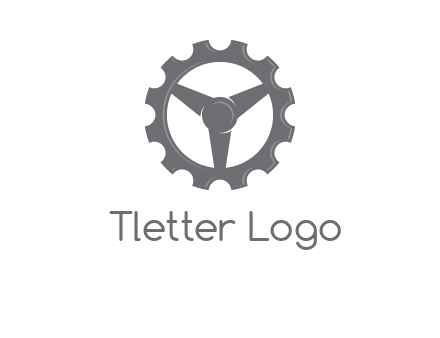 steering wheel mixed with gear logo