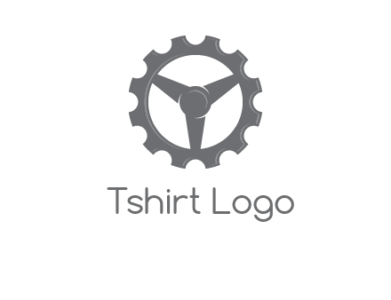 steering wheel mixed with gear logo
