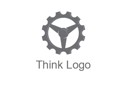 steering wheel mixed with gear logo
