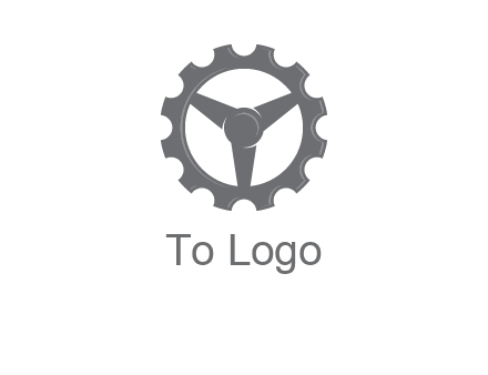 steering wheel mixed with gear logo