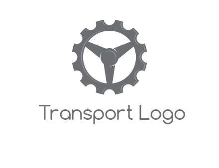 steering wheel mixed with gear logo
