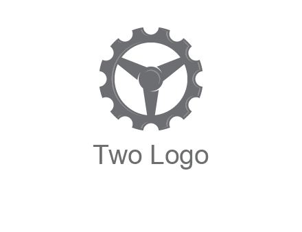 steering wheel mixed with gear logo