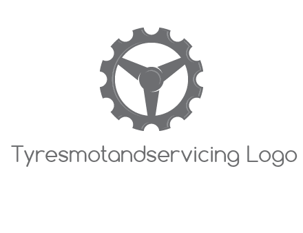 steering wheel mixed with gear logo