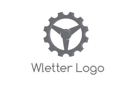 steering wheel mixed with gear logo