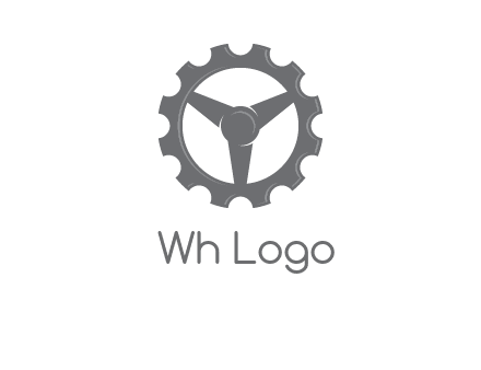 steering wheel mixed with gear logo