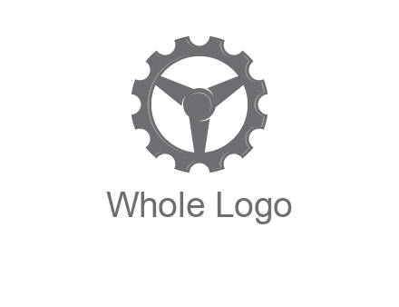 steering wheel mixed with gear logo