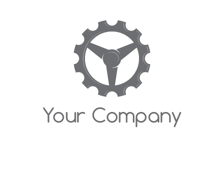 steering wheel mixed with gear logo