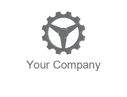 steering wheel mixed with gear logo