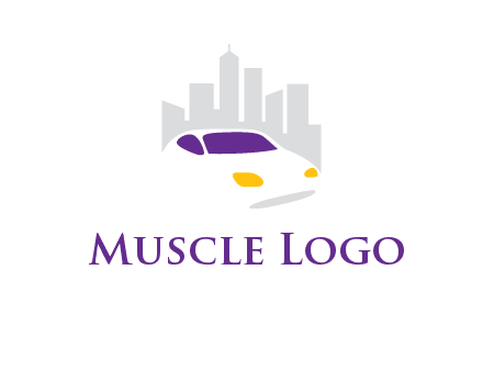 abstract car mixed with skyline symbol
