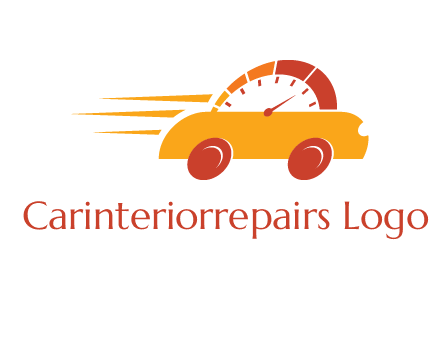 abstract car merge with speed meter logo