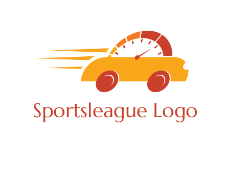 abstract car merge with speed meter logo