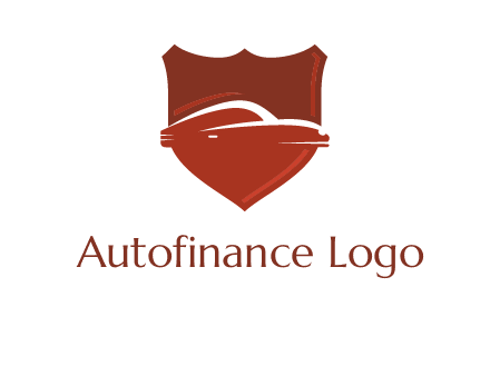 abstract car in middle of the shield icon