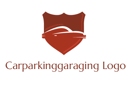 abstract car in middle of the shield icon