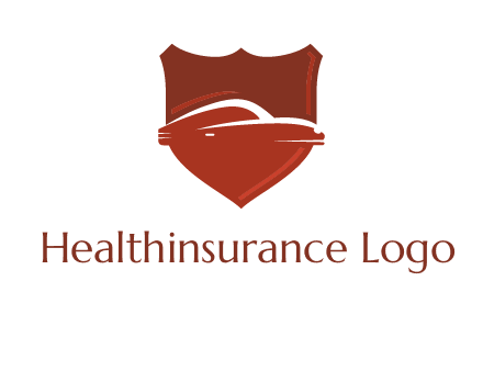 abstract car in middle of the shield icon