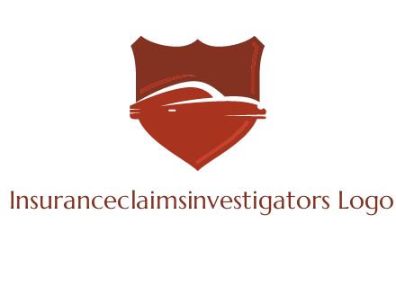 abstract car in middle of the shield icon