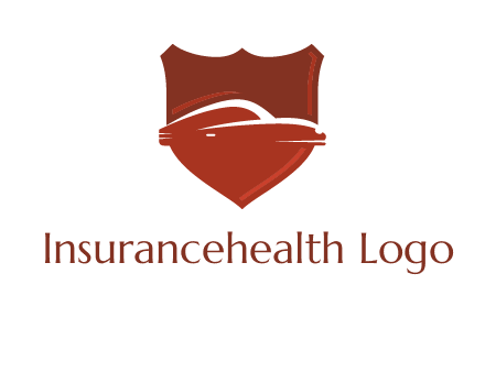 abstract car in middle of the shield icon