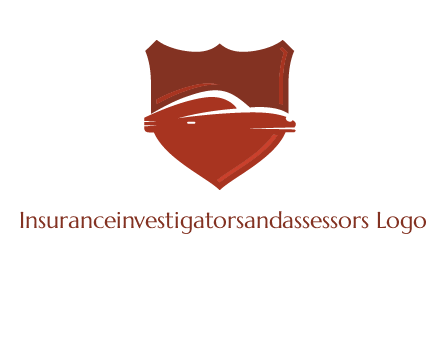abstract car in middle of the shield icon
