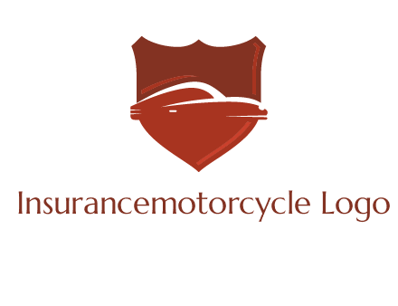 abstract car in middle of the shield icon