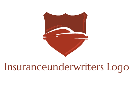abstract car in middle of the shield icon