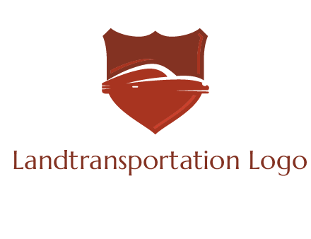 abstract car in middle of the shield icon