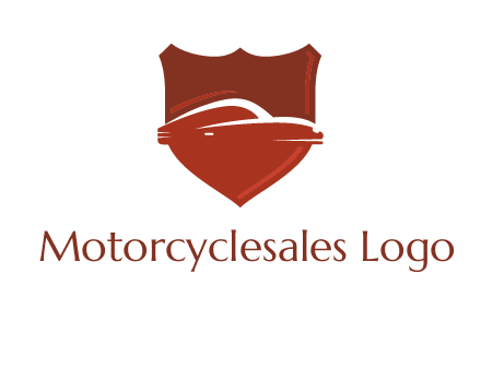 abstract car in middle of the shield icon