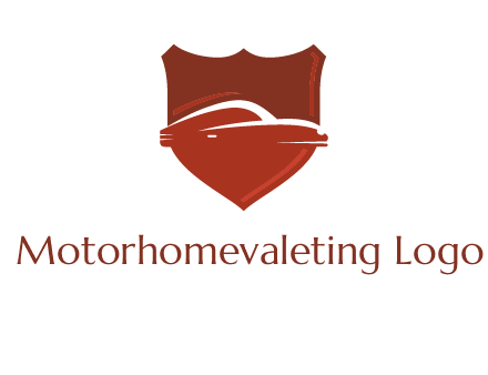 abstract car in middle of the shield icon