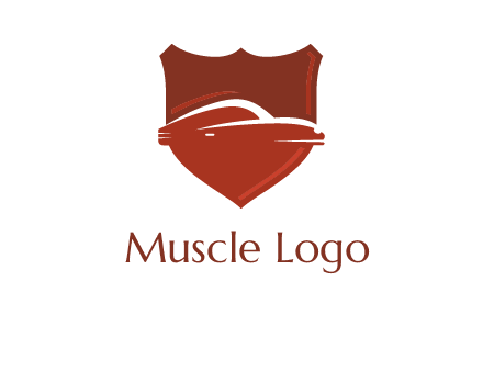 abstract car in middle of the shield icon