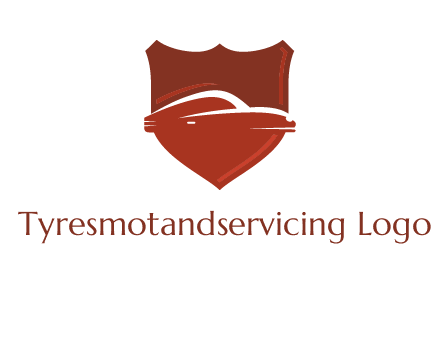 abstract car in middle of the shield icon