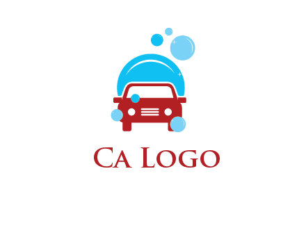 car with water bubbles logo