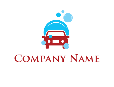 car with water bubbles logo