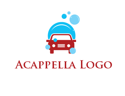 car with water bubbles logo