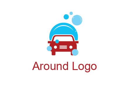 car with water bubbles logo
