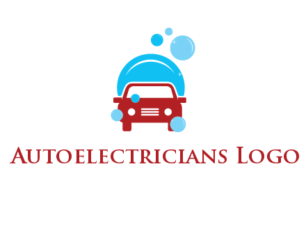 car with water bubbles logo