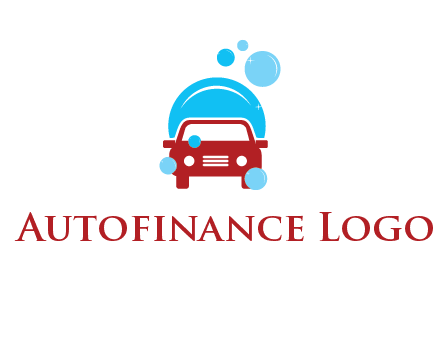 car with water bubbles logo