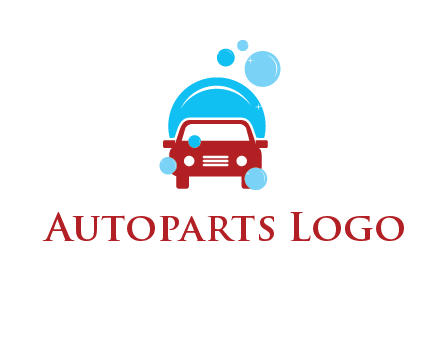car with water bubbles logo