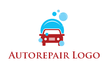 car with water bubbles logo