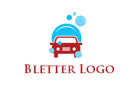 car with water bubbles logo