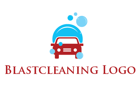 car with water bubbles logo
