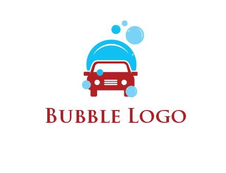 car with water bubbles logo