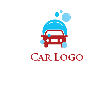 car with water bubbles logo