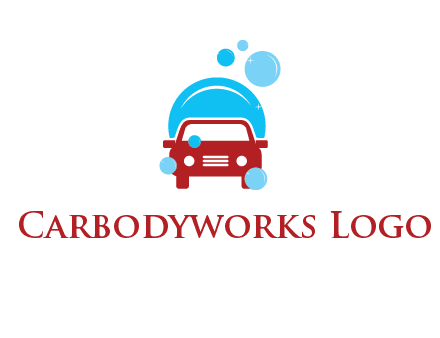 car with water bubbles logo