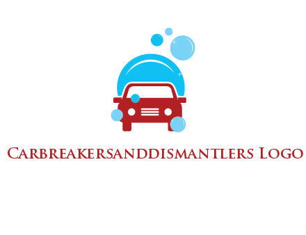 car with water bubbles logo