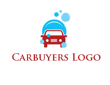 car with water bubbles logo