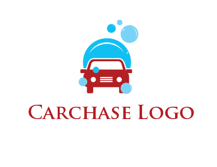 car with water bubbles logo