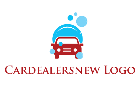 car with water bubbles logo