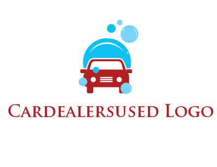 car with water bubbles logo