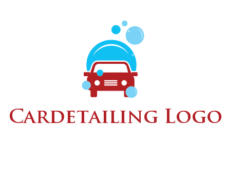 car with water bubbles logo