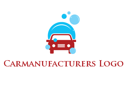 car with water bubbles logo