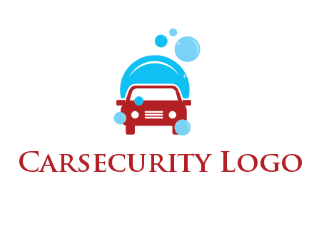 car with water bubbles logo